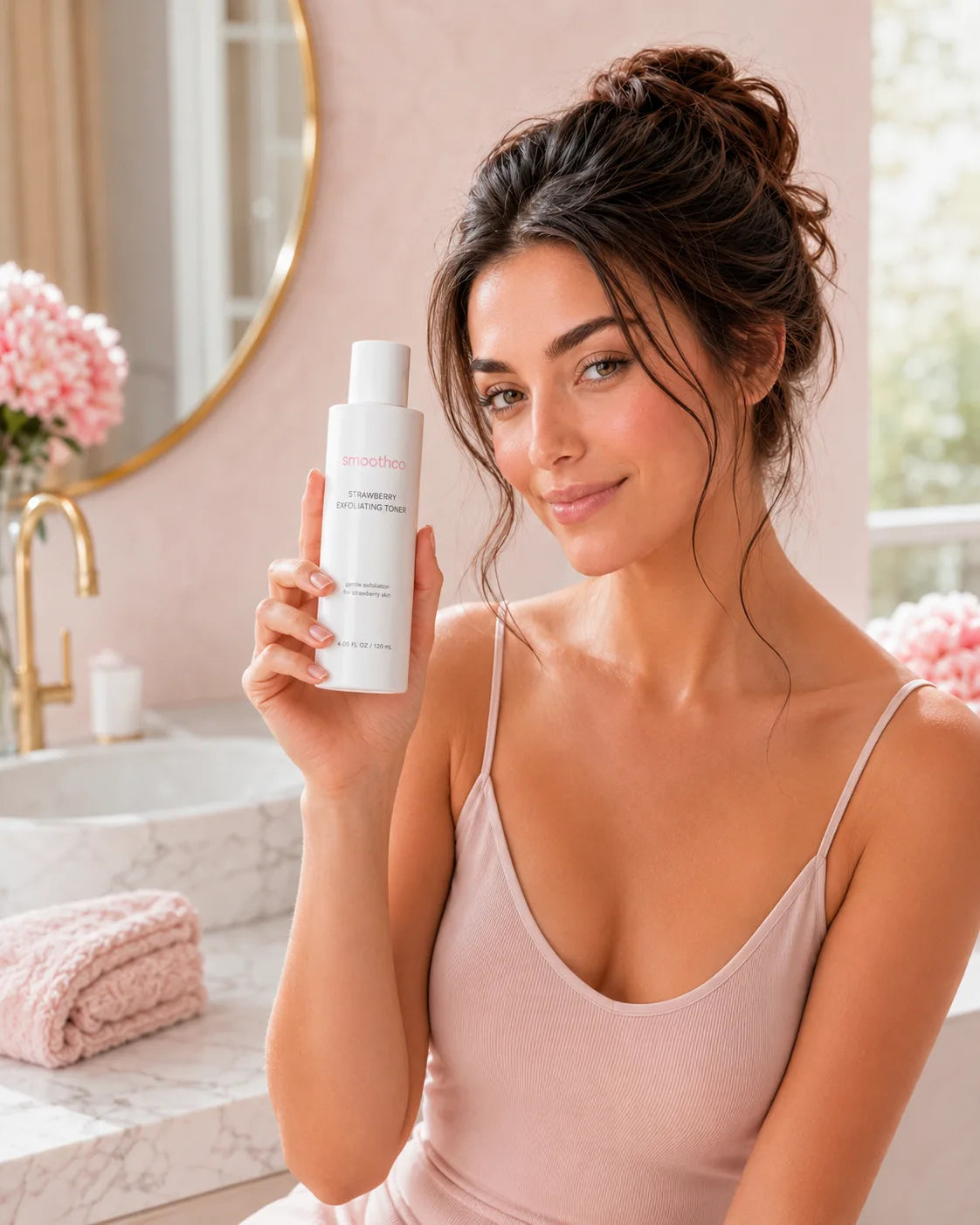 Smoothco toner in a bathroom setting
